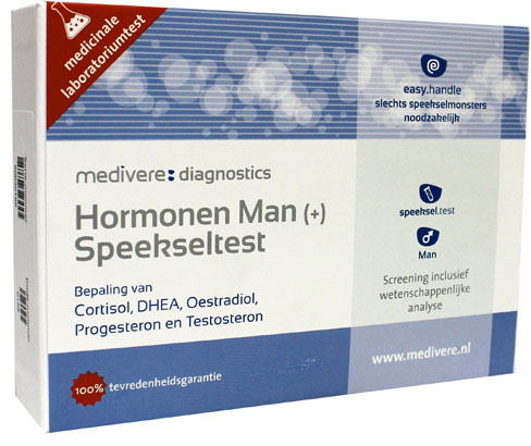 Hormonen Man Plus speekseltest (cortisol, DHEA, estradiol, progesteron testosteron)
