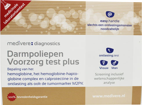 Darmpoliepen preventietest Plus  (marker M2PK, Calprotectine, Hemoglobine en Hemoglobine-Haptoglobine-complex)